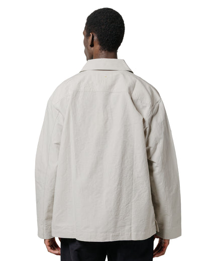 lost & found Margaret Howell MHL Storm Flap Shirt Dry Cotton Linen Pale Stone