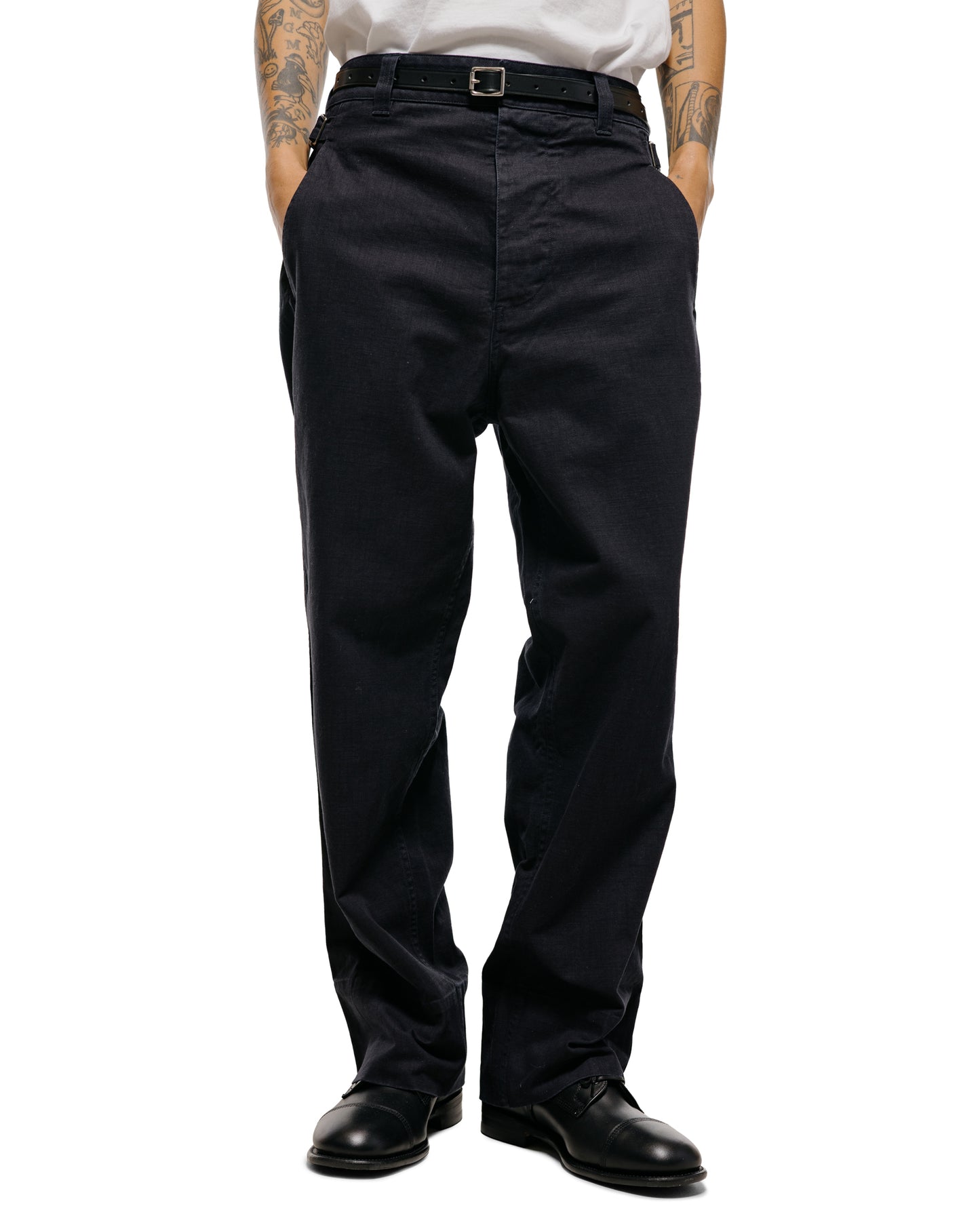 lost & found Margaret Howell MHL Waist Tab Chino Indigo Twill Indigo