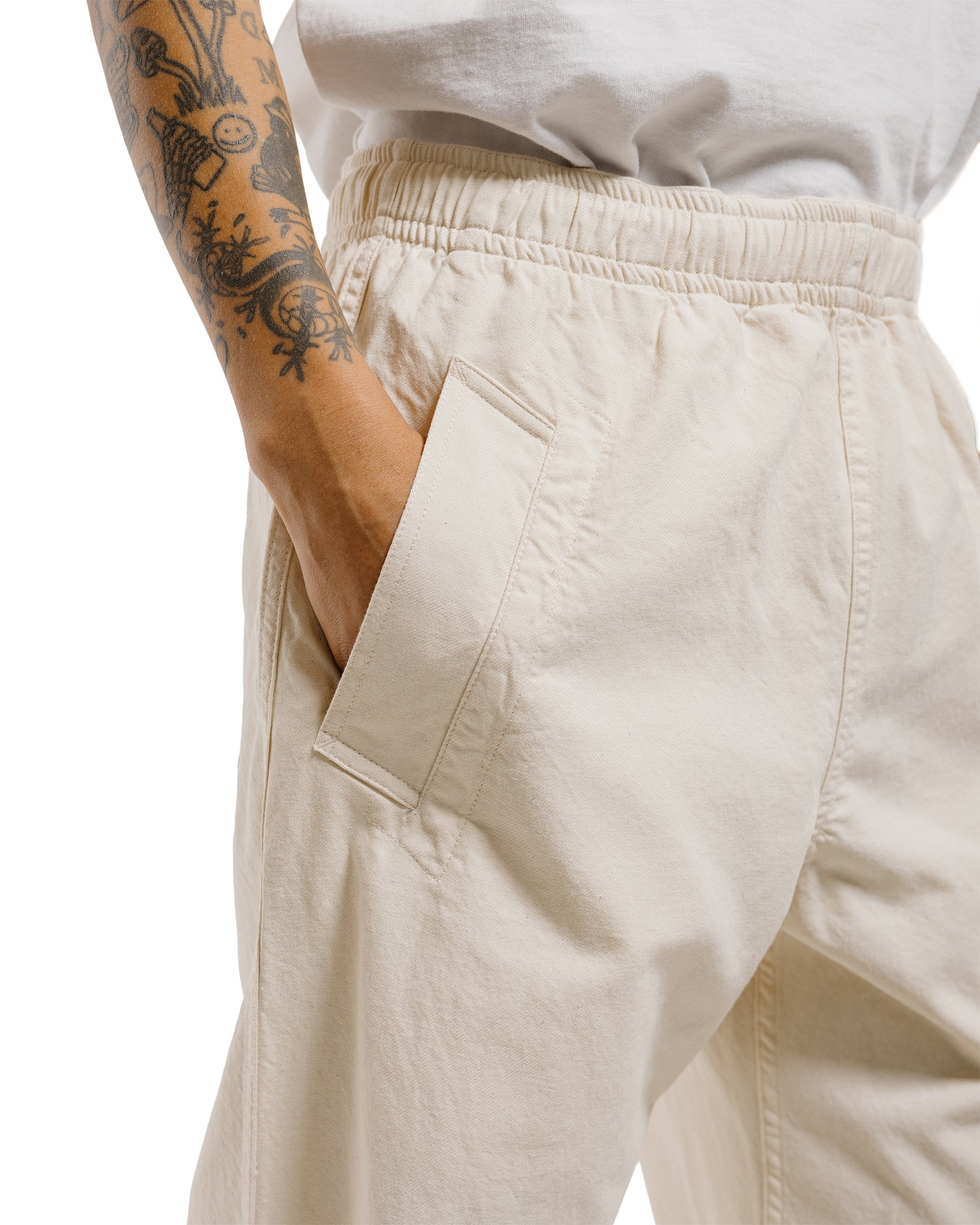 lost & found Margaret Howell MHL Wide Leg Jogger Workwear Cotton Twill Off White