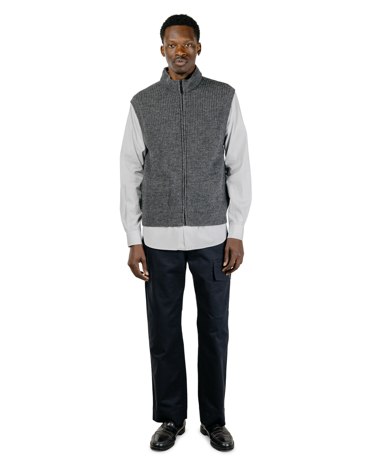 MHL Zip Gilet Dry Merino Grey Melange