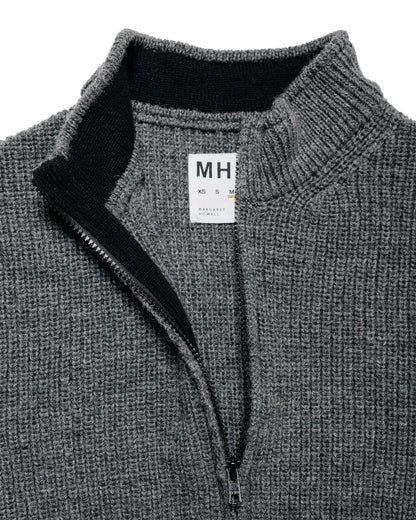 MHL Zip Gilet Dry Merino Grey Melange