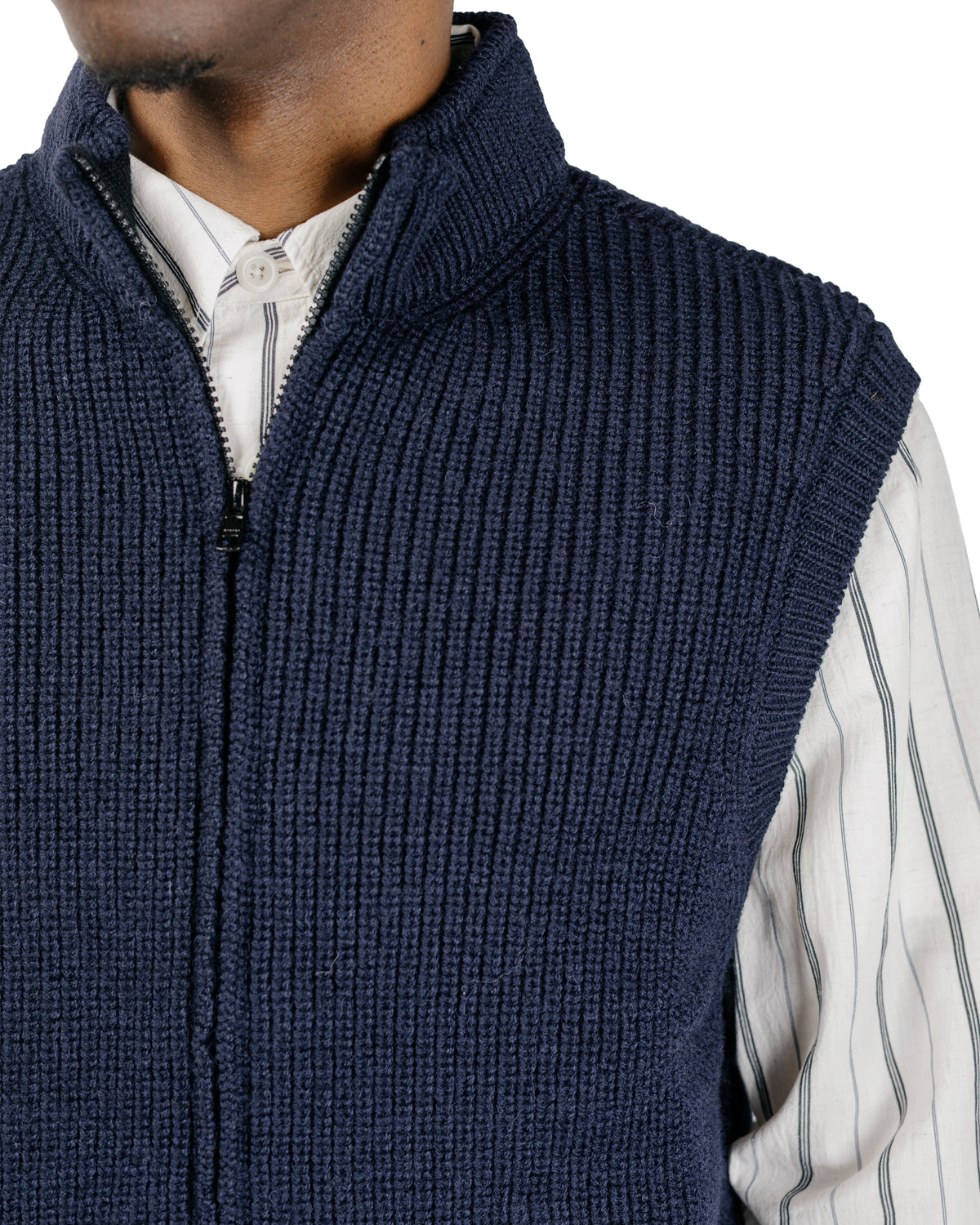 MHL Zip Gilet Dry Merino Navy