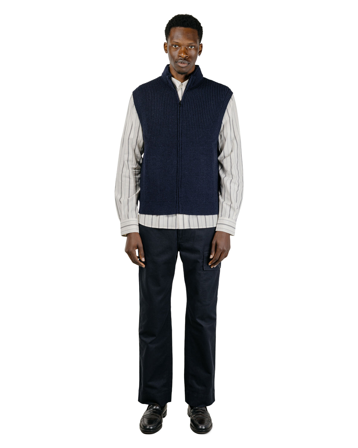 MHL Zip Gilet Dry Merino Navy