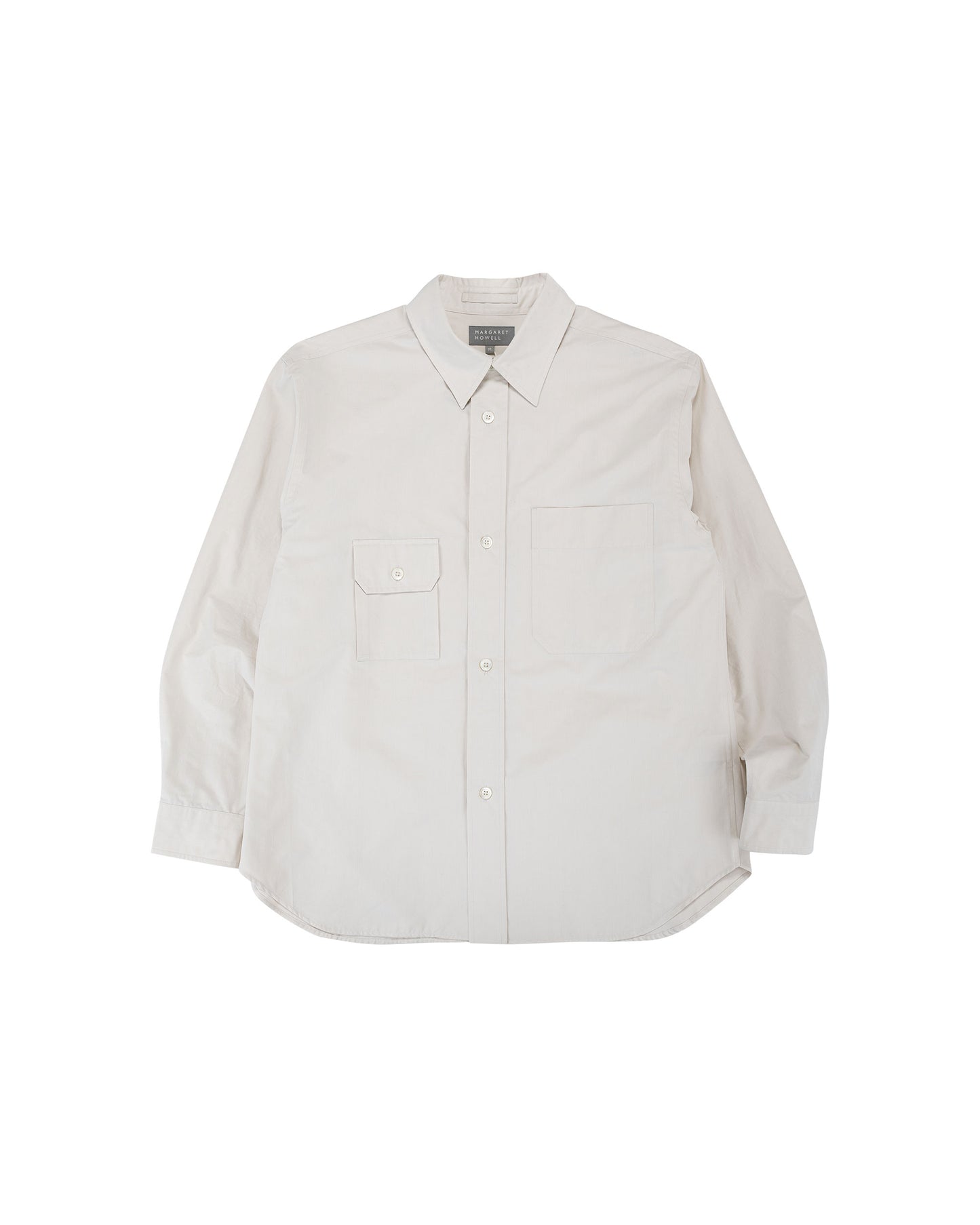 lost & found Margaret Howell Margaret Howell Odd Pocket Shirt Yarn Dye Cotton Poplin Parchment