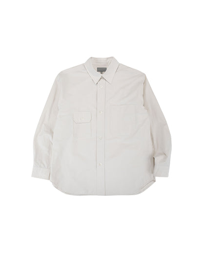 lost & found Margaret Howell Margaret Howell Odd Pocket Shirt Yarn Dye Cotton Poplin Parchment