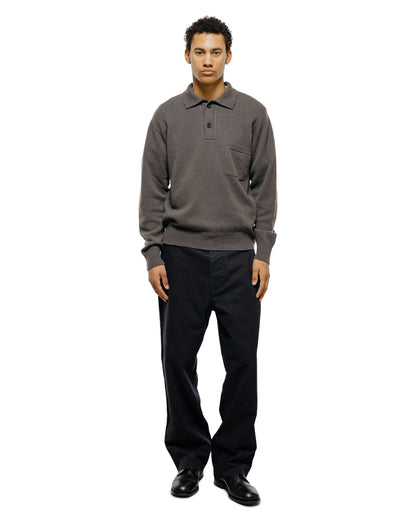 lost & found Margaret Howell Margaret Howell Seamless Pocket Polo Shirt Merino Cashmere Graphite
