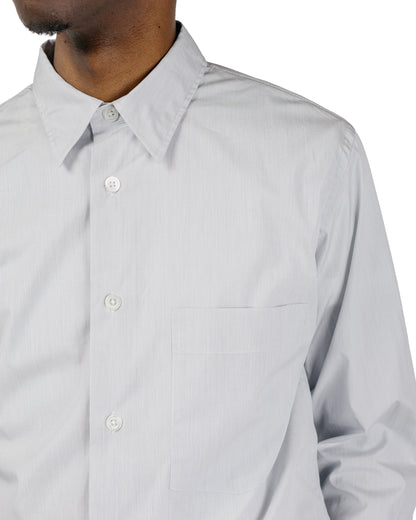 Margaret Howell Basic Shirt Cotton Micro Stripe WhiteNavy