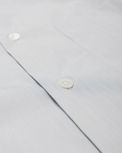 Margaret Howell Basic Shirt Cotton Micro Stripe White/Navy