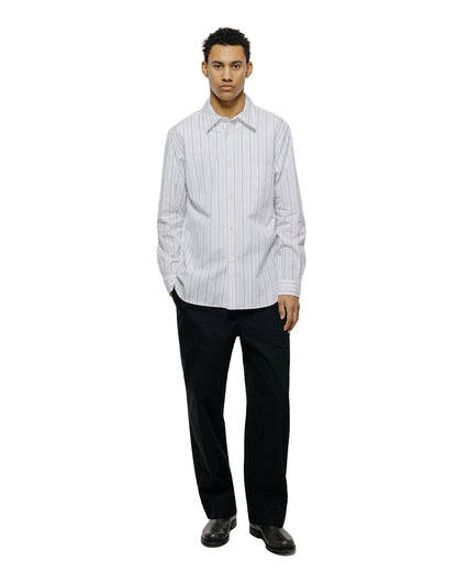lost & found Margaret Howell Margaret Howell Basic Shirt Wide Graphic Stripe Cotton White/Charcoal