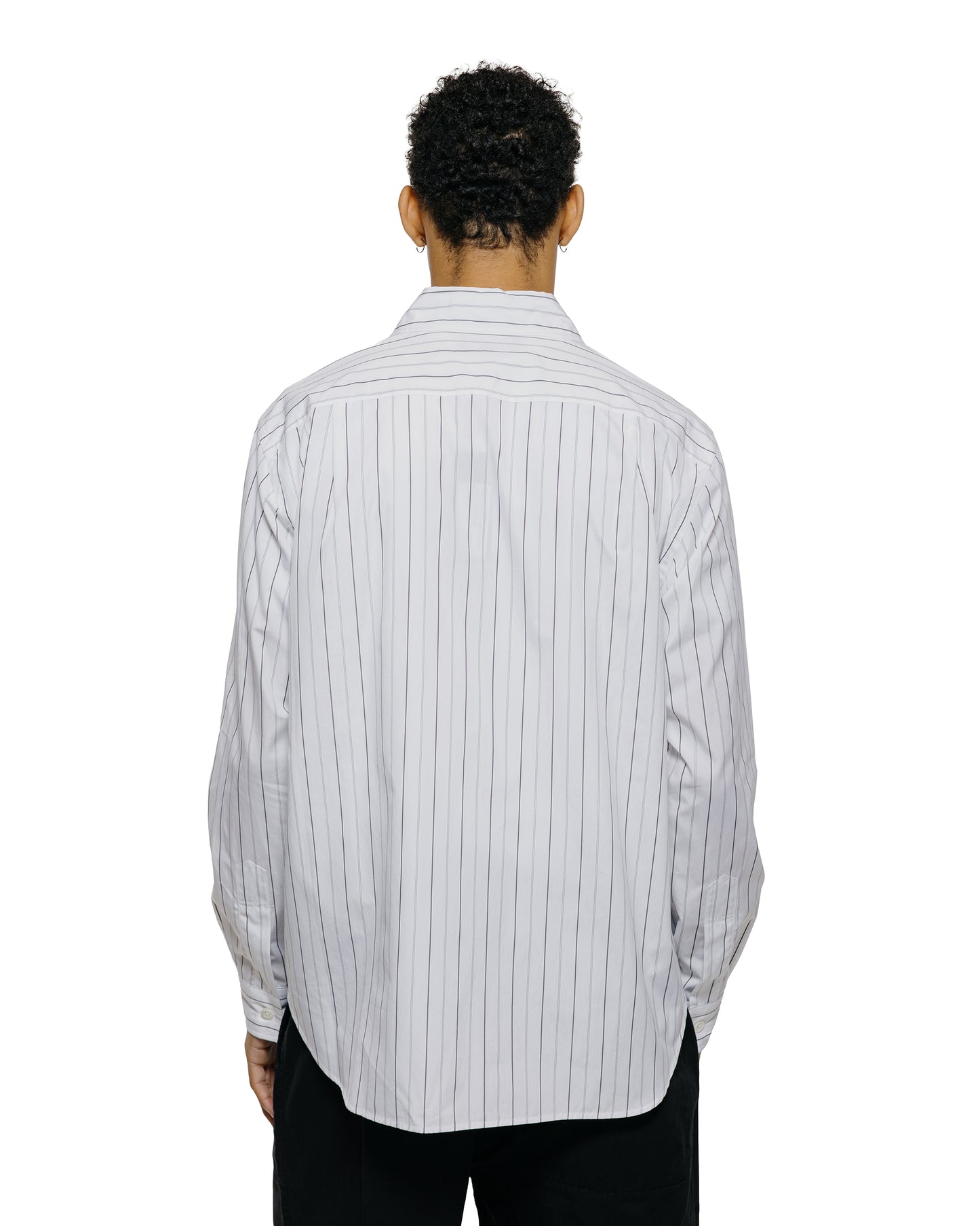 lost & found Margaret Howell Margaret Howell Basic Shirt Wide Graphic Stripe Cotton White/Charcoal
