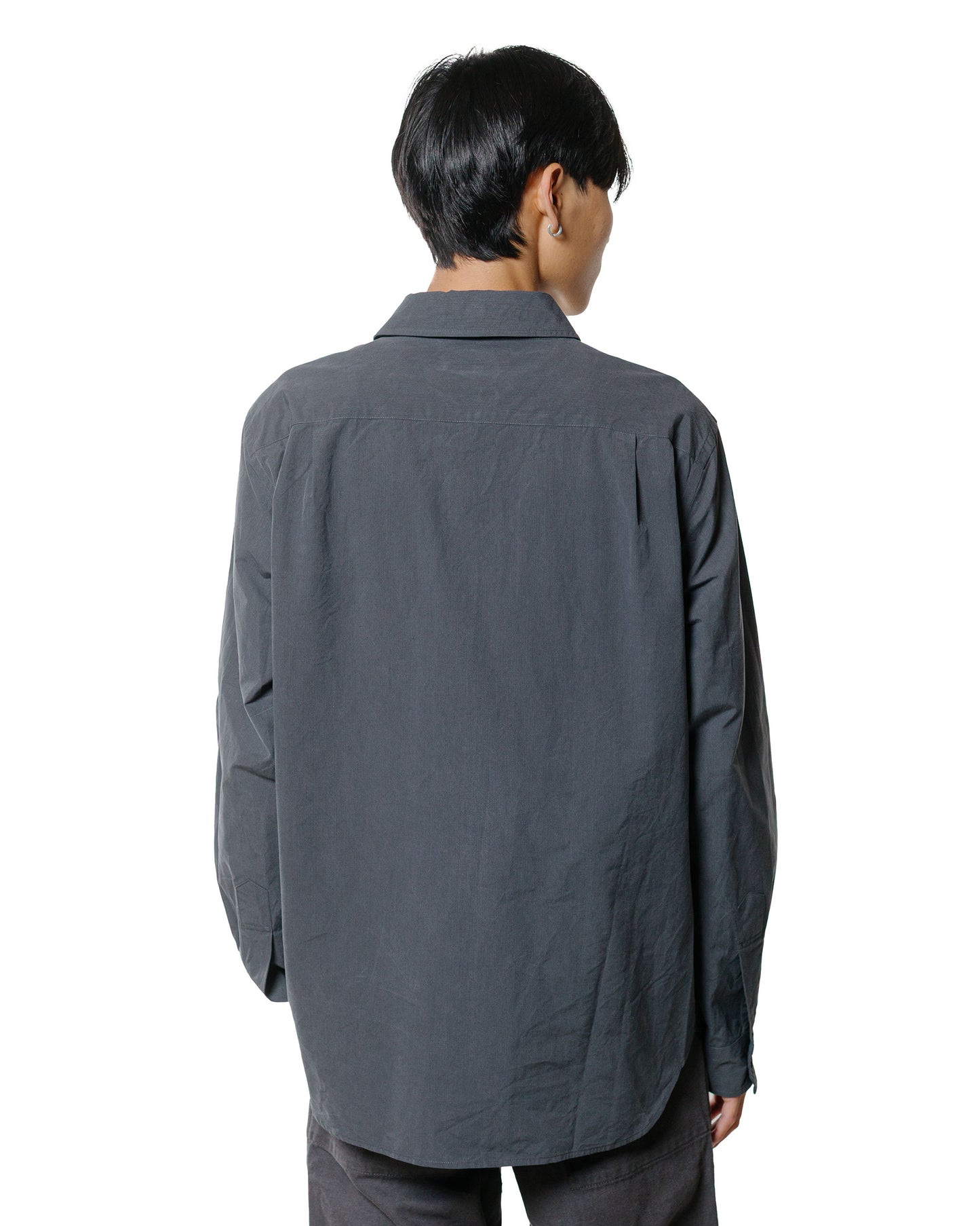 lost & found Margaret Howell Margaret Howell Basic Shirt Yarn Dye Cotton Shirting Charcoal