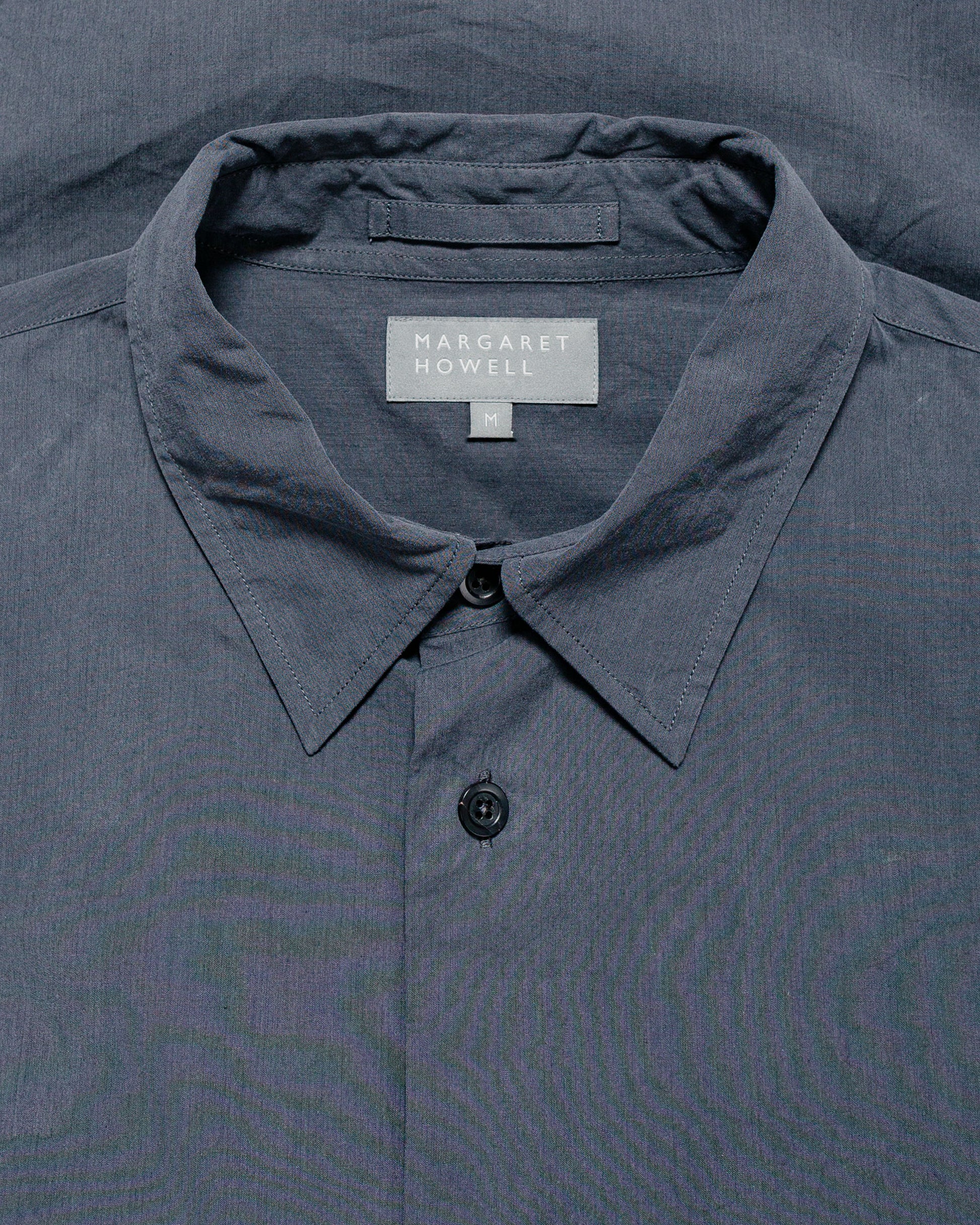lost & found Margaret Howell Margaret Howell Basic Shirt Yarn Dye Cotton Shirting Charcoal