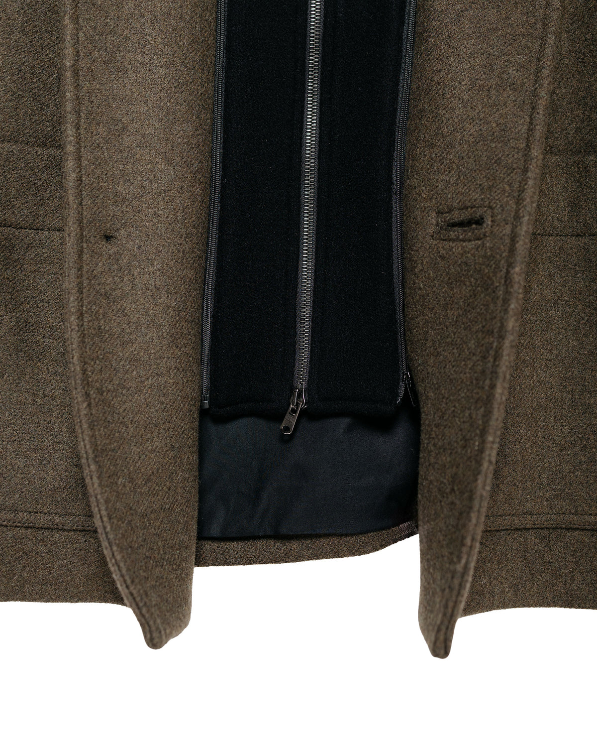 Margaret Howell Double Collar Coat Firm Wool Melton Khaki