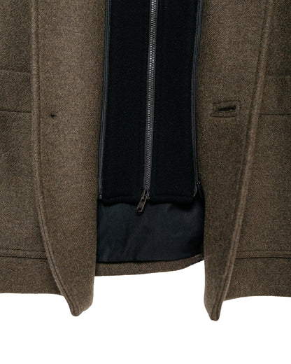 Margaret Howell Double Collar Coat Firm Wool Melton Khaki