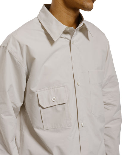 lost & found Margaret Howell Margaret Howell Odd Pocket Shirt Yarn Dye Cotton Poplin Parchment