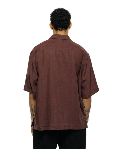 lost & found Margaret Howell Margaret Howell Revere Collar Shirt Soft Linen Poplin Mahogony