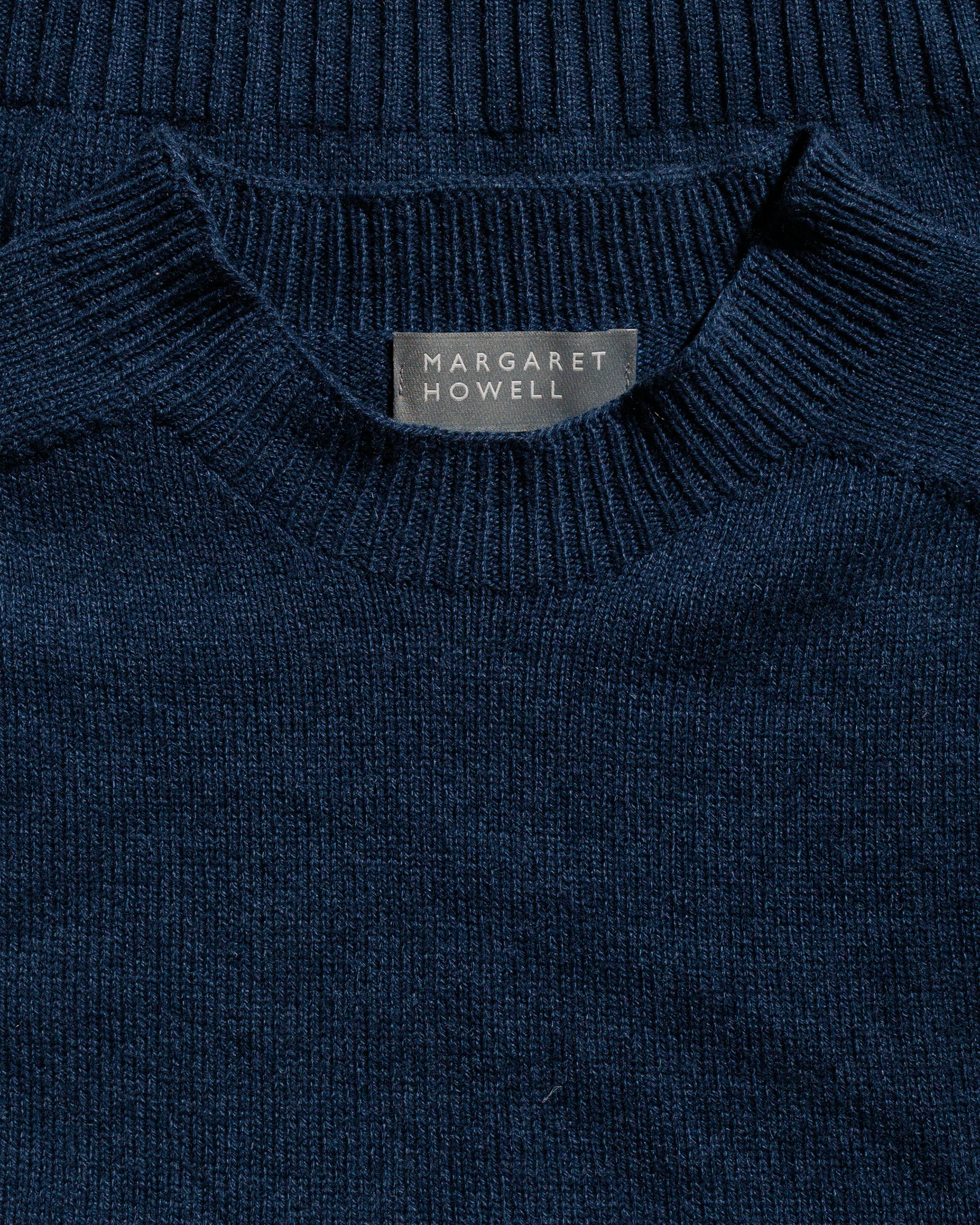 lost & found Margaret Howell Margaret Howell Seamless Crew Neck Cashmere Cotton Ocean Blue