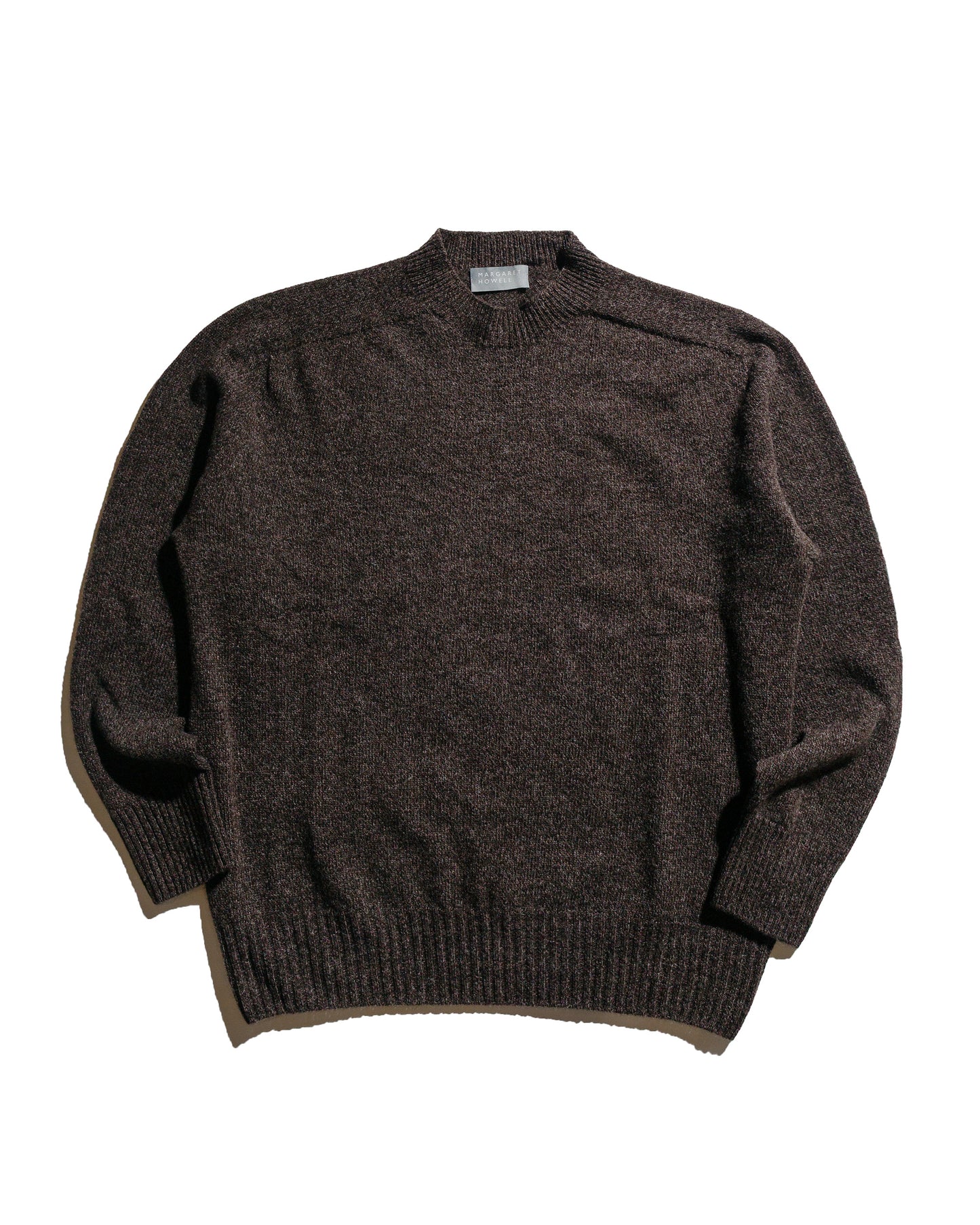lost & found Margaret Howell Margaret Howell Seamless Crew Neck Yak Wool Cashmere Blend Coffee Twist