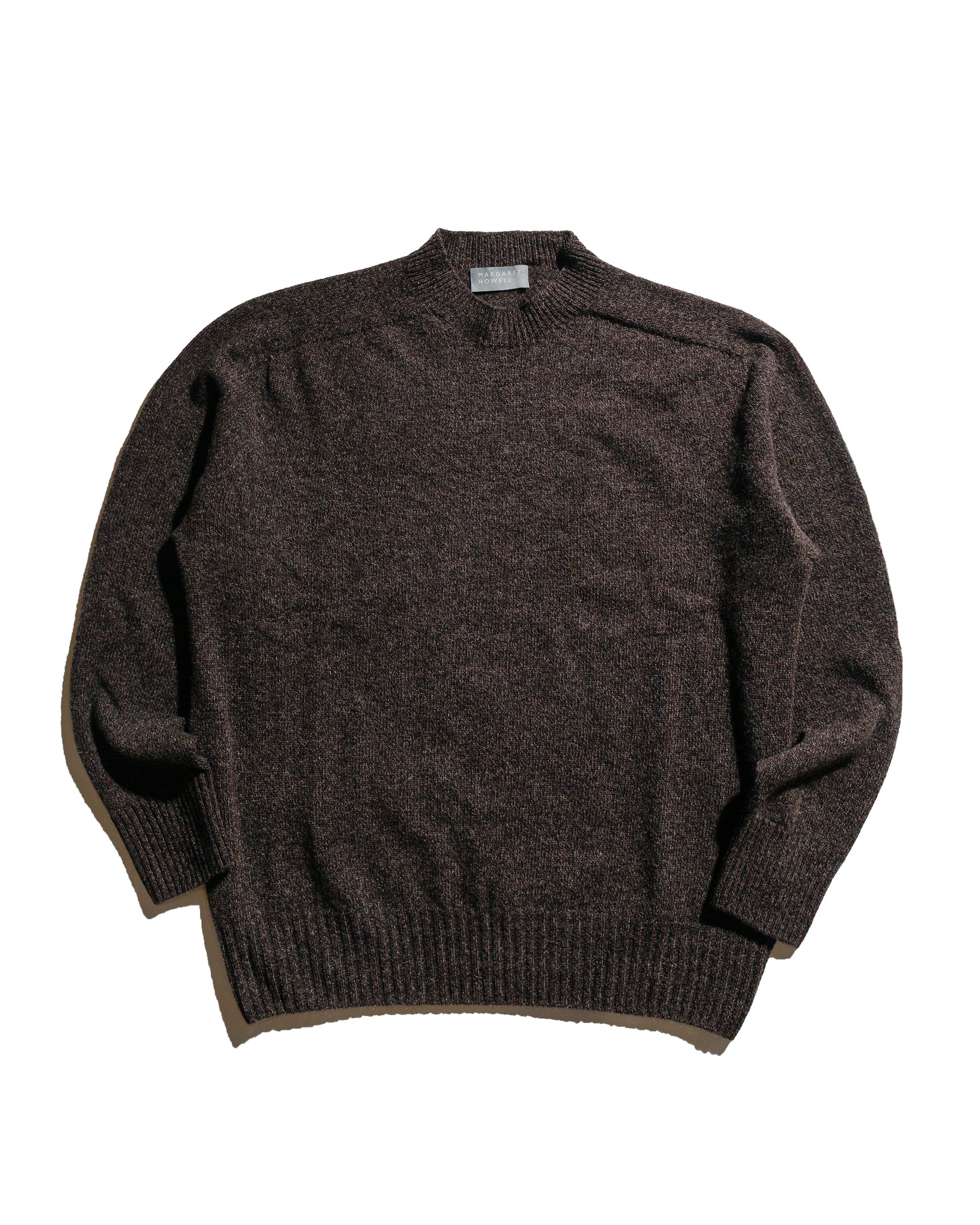 lost & found Margaret Howell Margaret Howell Seamless Crew Neck Yak Wool Cashmere Blend Coffee Twist