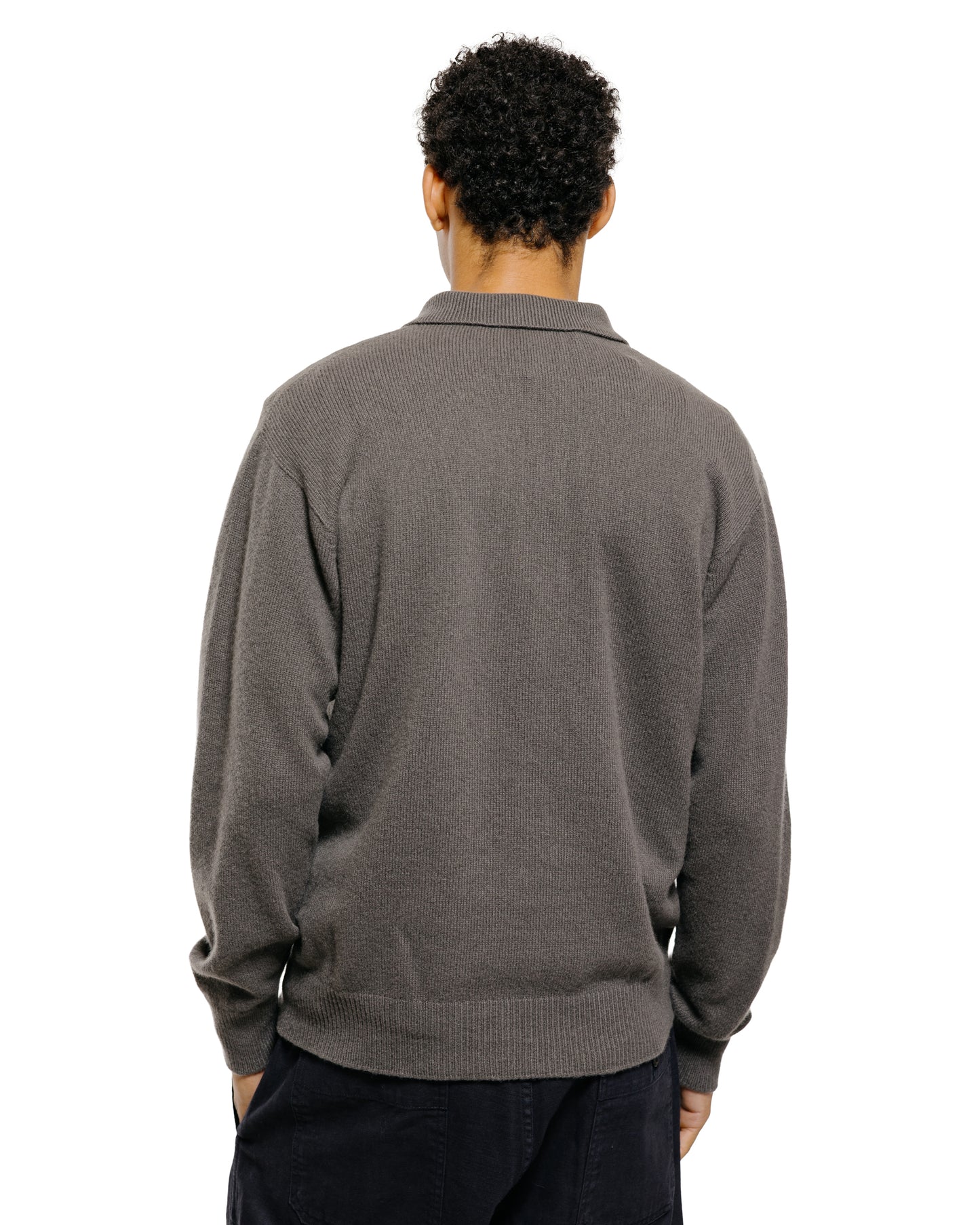 lost & found Margaret Howell Margaret Howell Seamless Pocket Polo Shirt Merino Cashmere Graphite