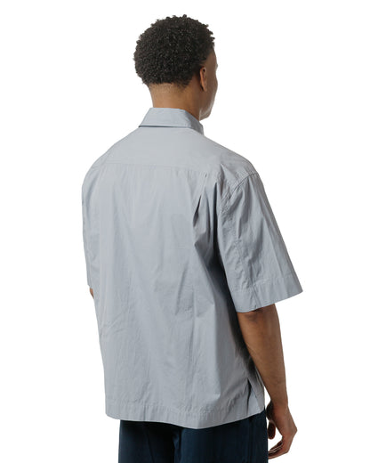 lost & found Margaret Howell Margaret Howell Short Sleeve Flap Pocket Shirt Compact Cotton Plainweave Pewter