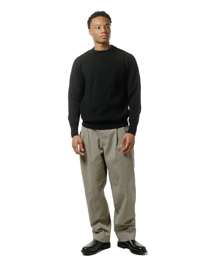 lost & found Margaret Howell Margaret Howell Simple Rib Crew Neck Cotton Wool Black