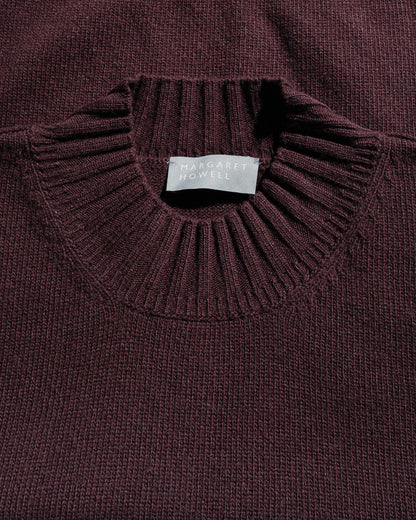 lost & found Margaret Howell Margaret Howell Single Pocket Crew Geelong Lambswool Mahogany