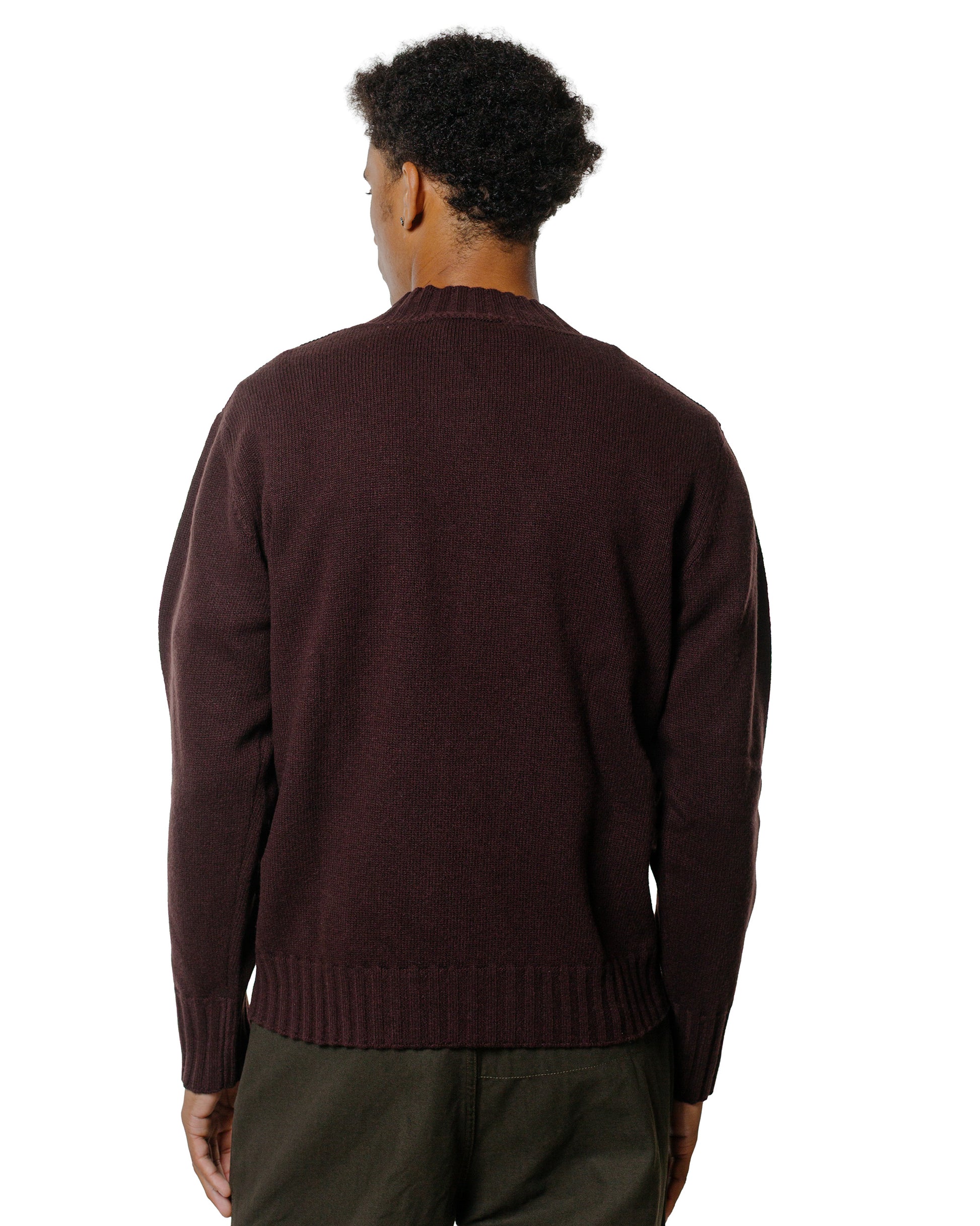 lost & found Margaret Howell Margaret Howell Single Pocket Crew Geelong Lambswool Mahogany