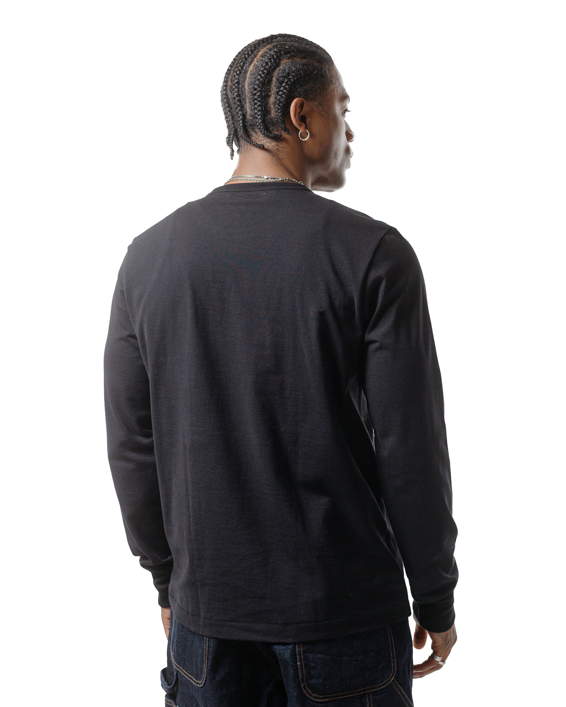 lost & found Merz B. Schwanen Merz B. Schwanen 2M15LS Vintage Machine Refined T-Shirt Deep Black
