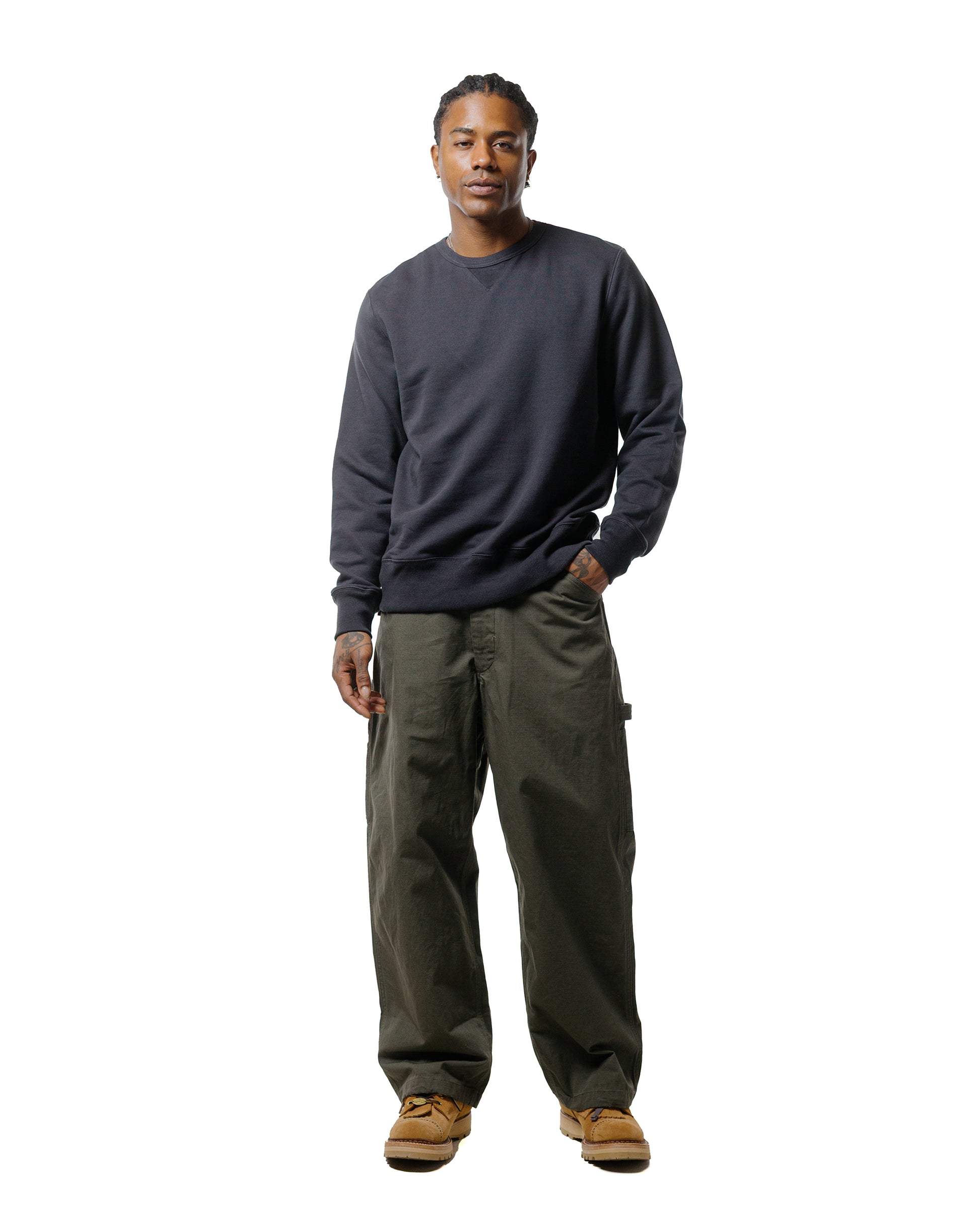 lost & found Merz B. Schwanen Merz B. Schwanen 3M46 Vintage Machine Fleece Sweatshirt Charcoal