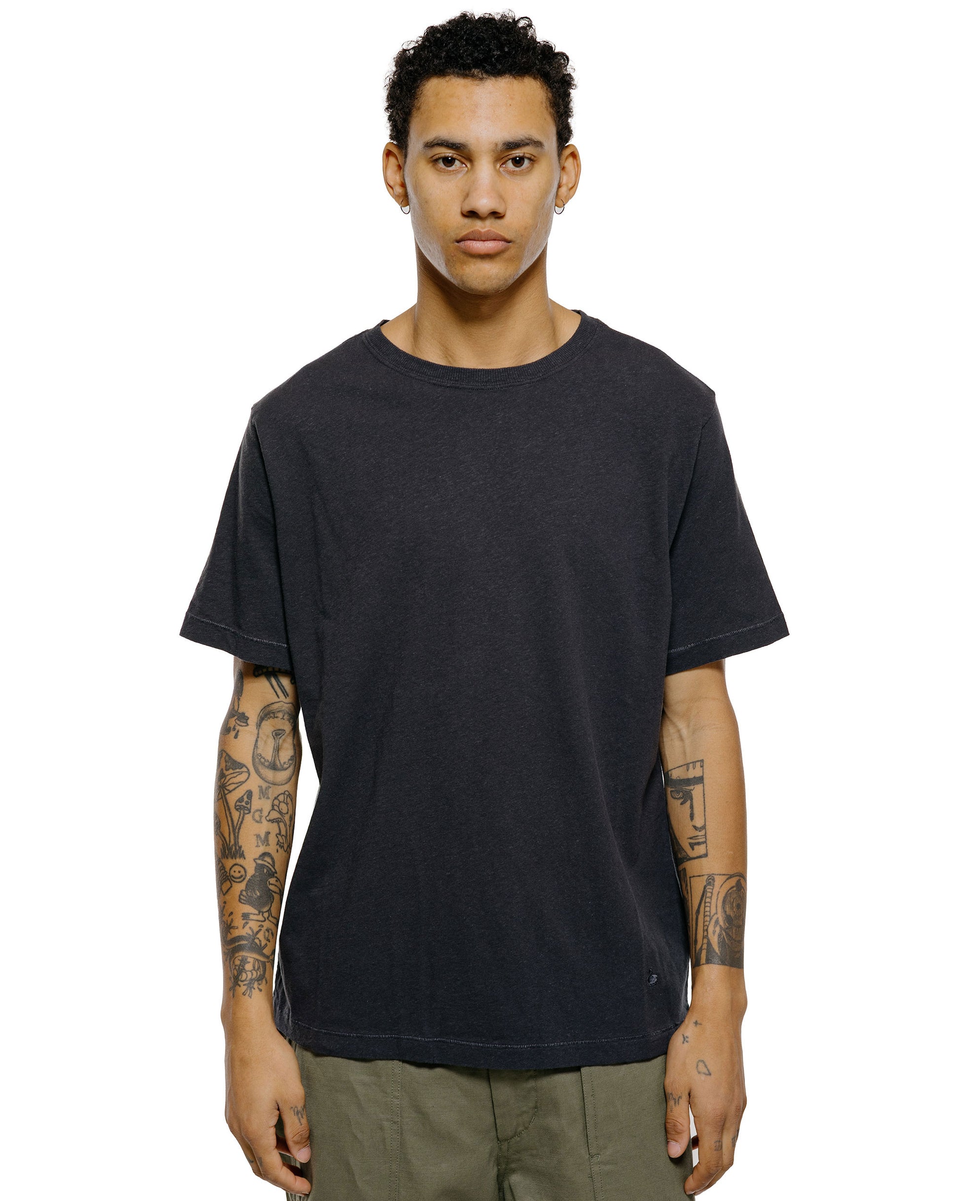 lost & found Merz B. Schwanen Merz B. Schwanen HPT01 Cotton Hemp T-Shirt Charcoal