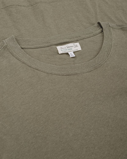 lost & found Merz B. Schwanen Merz B. Schwanen HPT01 Cotton Hemp T-Shirt Light Army