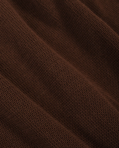 lost & found Merz B. Schwanen Merz B. Schwanen KNITPOLO02 Cotton Short Sleeve Polo Shirt Chocolate
