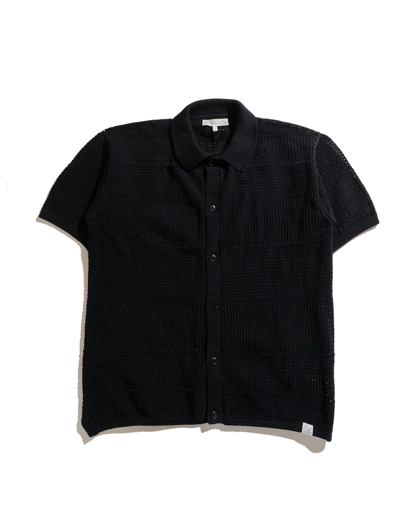 lost & found Merz B. Schwanen Merz B. Schwanen KNITSHIRT01 Crochet Shirt Deep Black