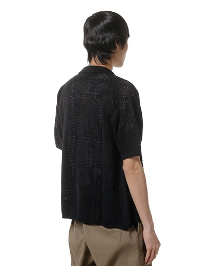 lost & found Merz B. Schwanen Merz B. Schwanen KNITSHIRT01 Crochet Shirt Deep Black