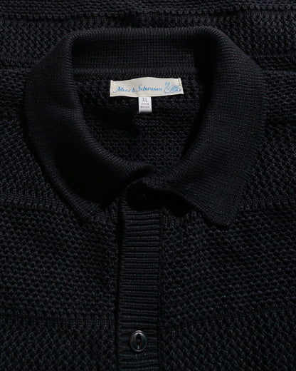 lost & found Merz B. Schwanen Merz B. Schwanen KNITSHIRT01 Crochet Shirt Deep Black