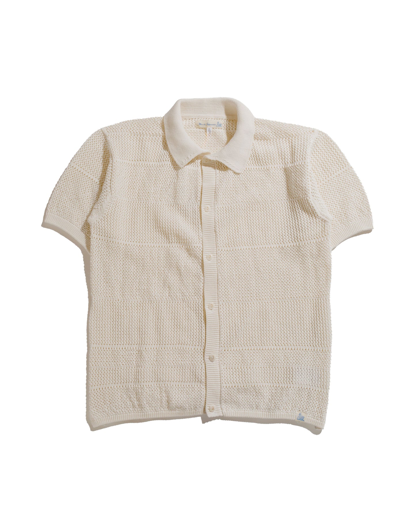 lost & found Merz B. Schwanen Merz B. Schwanen KNITSHIRT01 Crochet Shirt Natural
