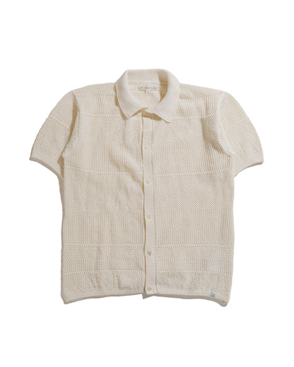 lost & found Merz B. Schwanen Merz B. Schwanen KNITSHIRT01 Crochet Shirt Natural