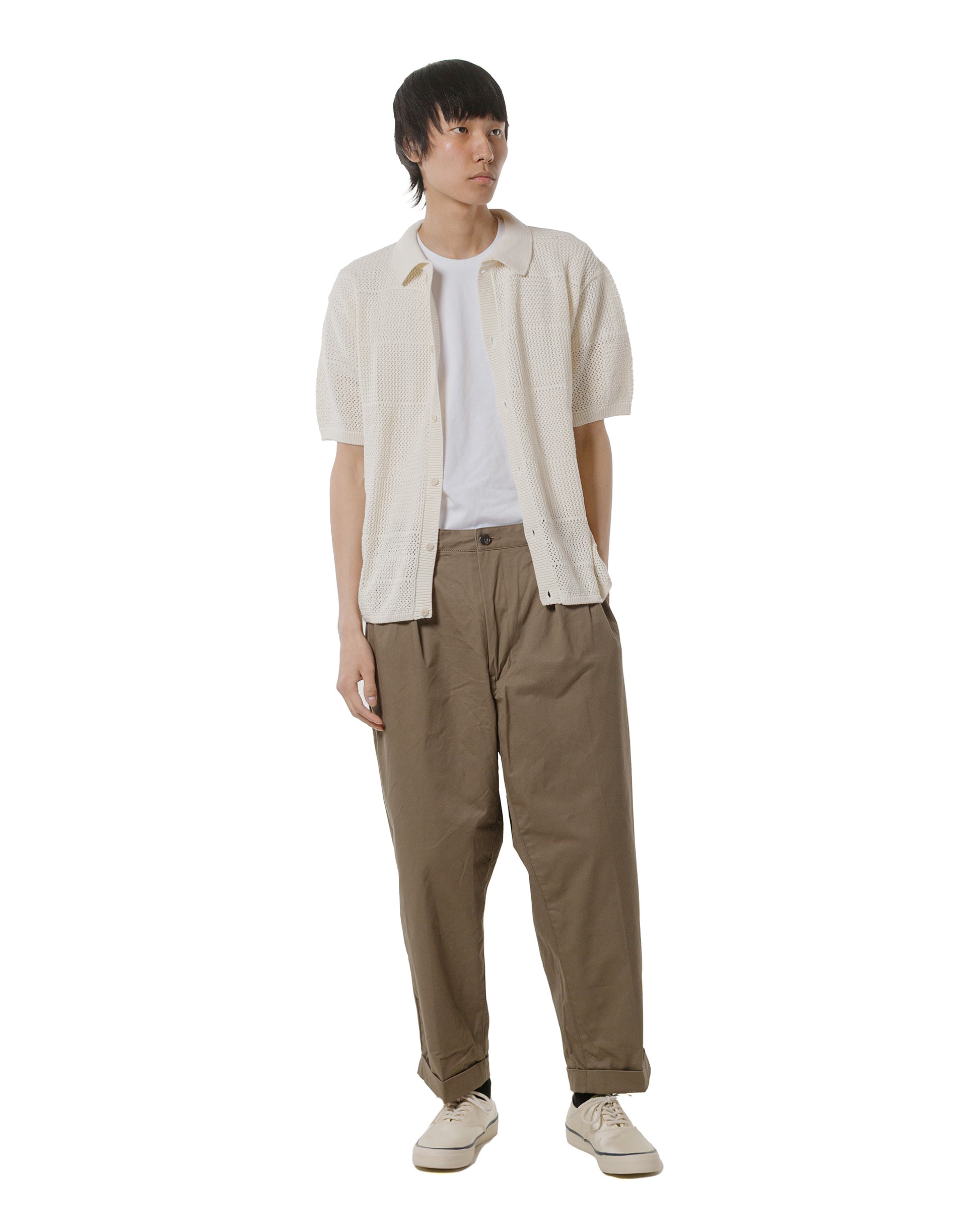 lost & found Merz B. Schwanen Merz B. Schwanen KNITSHIRT01 Crochet Shirt Natural