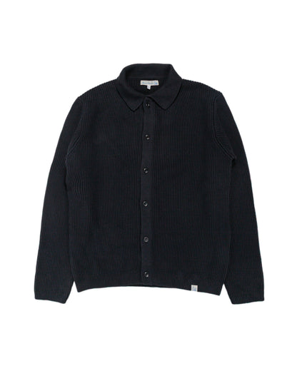 lost & found Merz B. Schwanen Merz B. Schwanen KNITSHIRT05 Ribbed Knitshirt Deep Black
