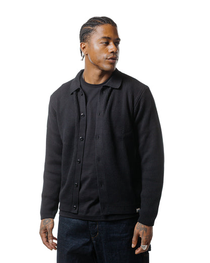 lost & found Merz B. Schwanen Merz B. Schwanen KNITSHIRT05 Ribbed Knitshirt Deep Black