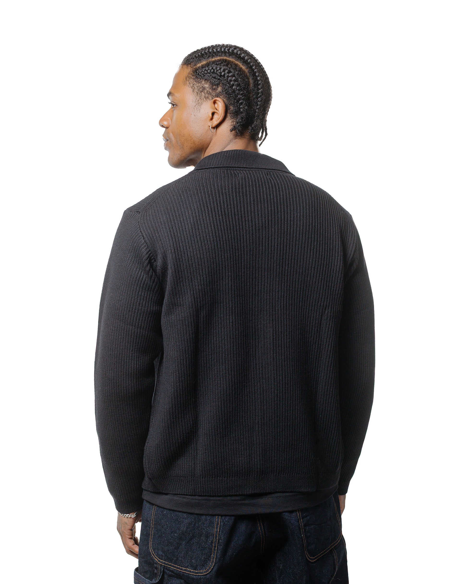 lost & found Merz B. Schwanen Merz B. Schwanen KNITSHIRT05 Ribbed Knitshirt Deep Black
