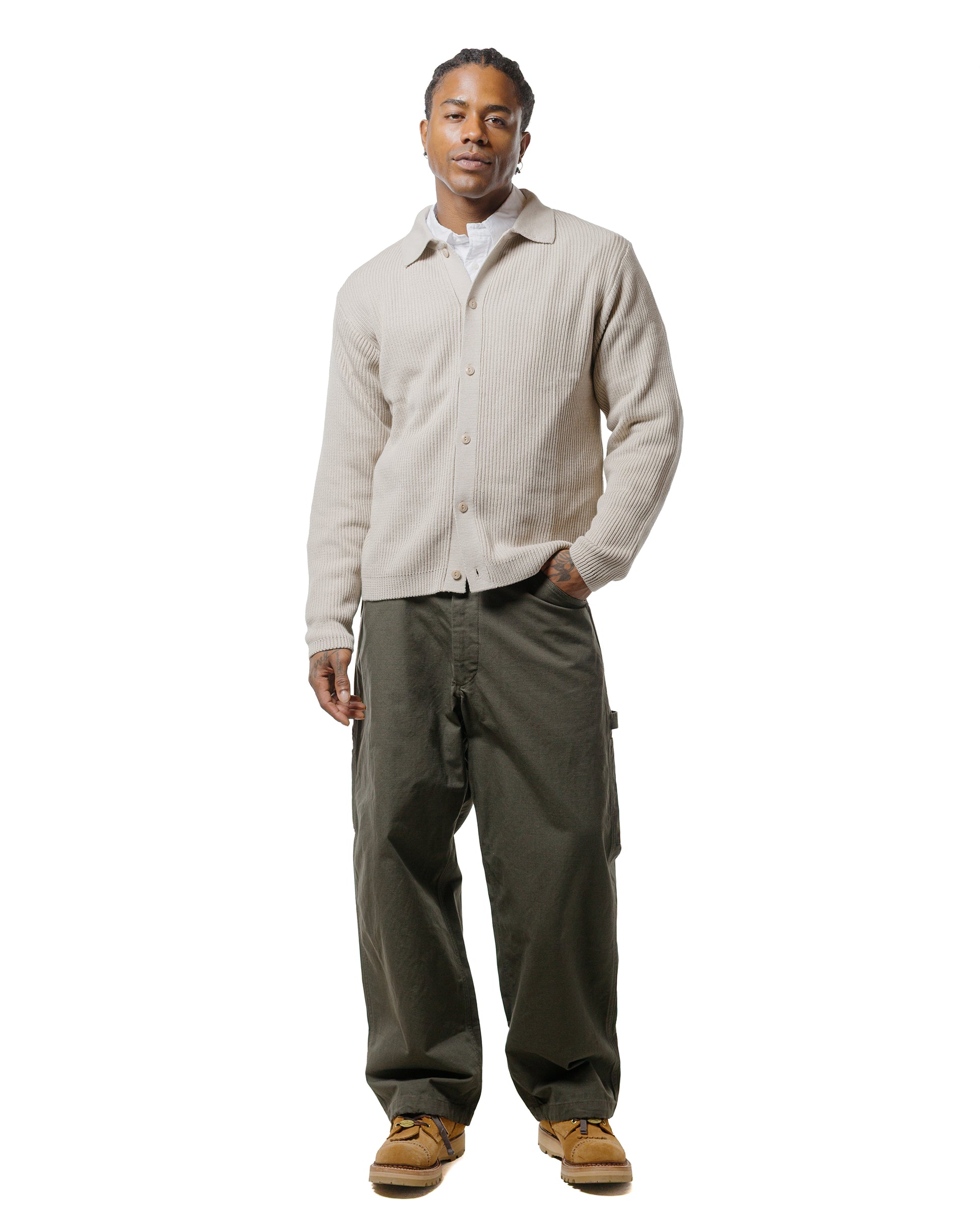 lost & found Merz B. Schwanen Merz B. Schwanen KNITSHIRT05 Ribbed Knitshirt Sand