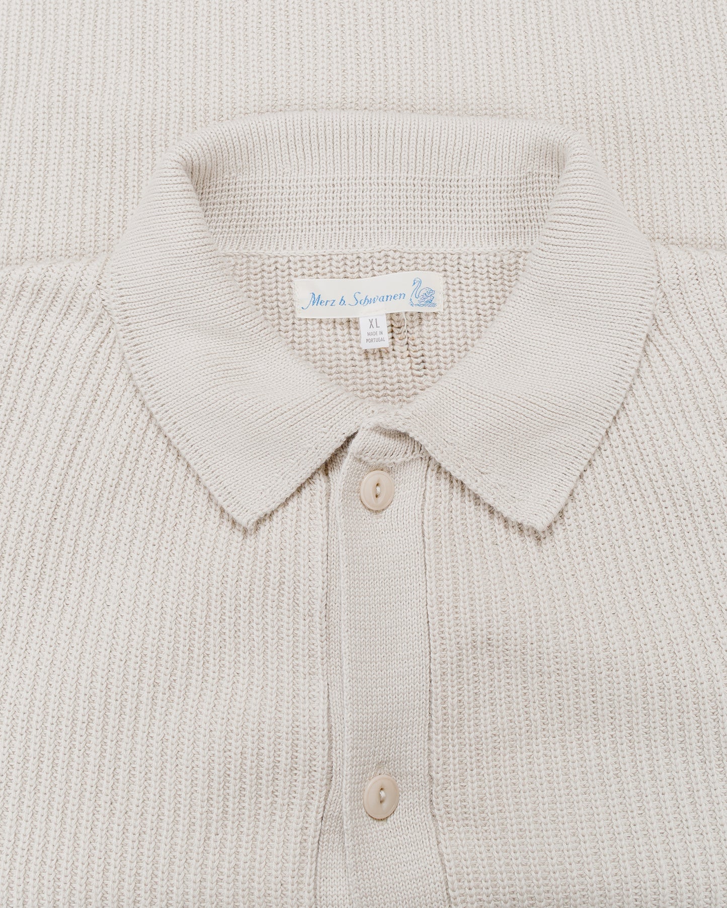 lost & found Merz B. Schwanen Merz B. Schwanen KNITSHIRT05 Ribbed Knitshirt Sand