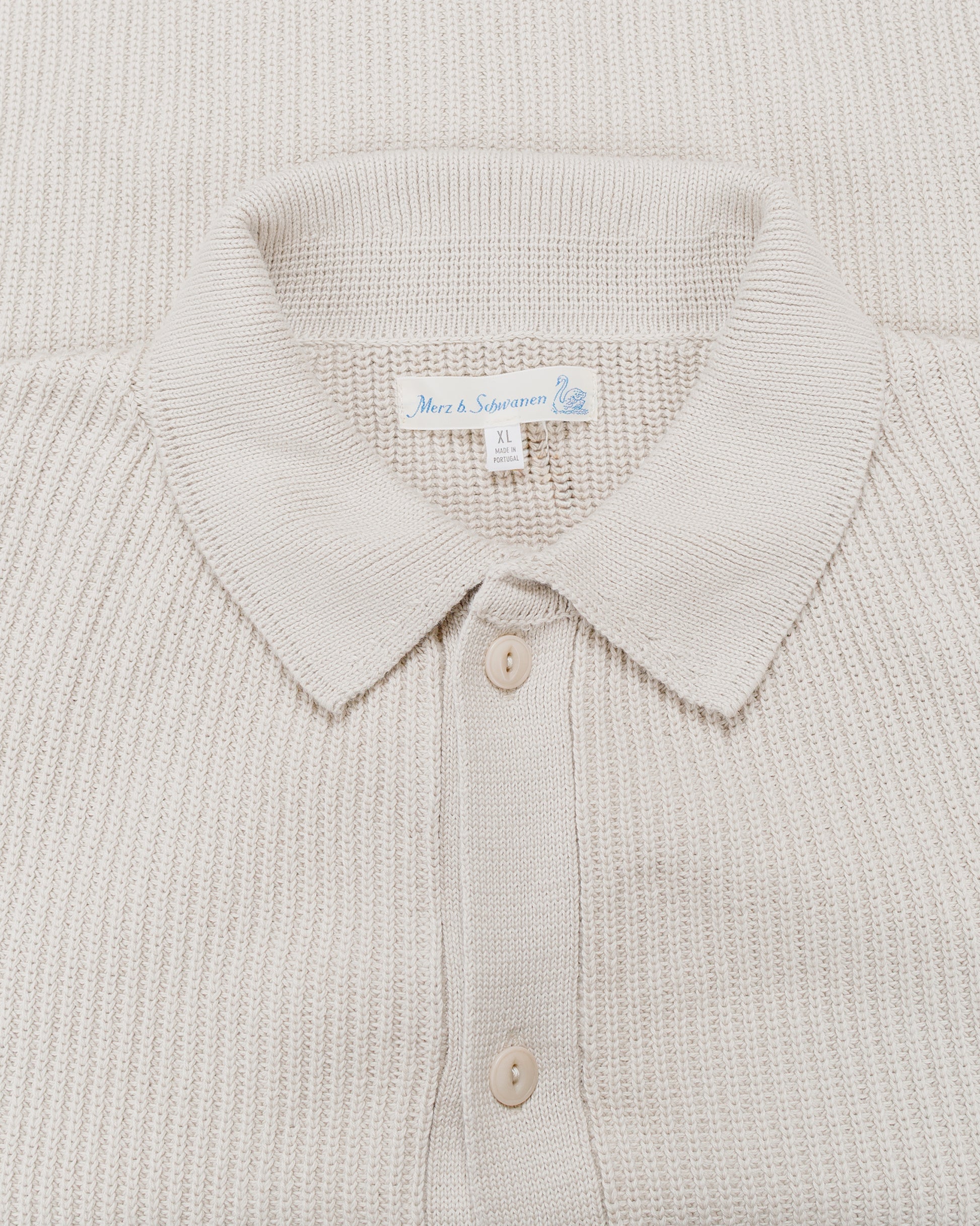 lost & found Merz B. Schwanen Merz B. Schwanen KNITSHIRT05 Ribbed Knitshirt Sand