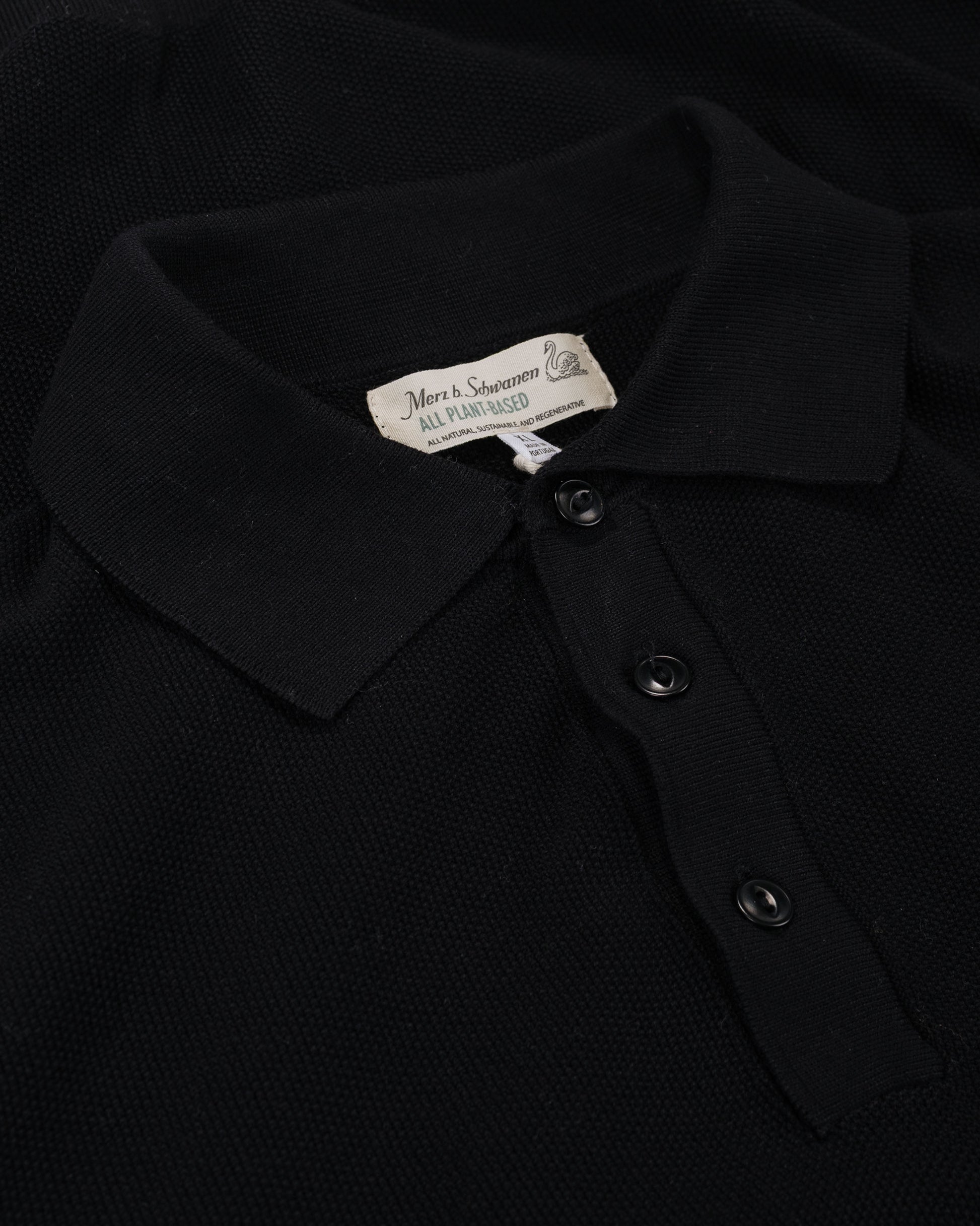lost & found Merz B. Schwanen Merz B. Schwanen KPLP02 Knitted Polo Deep Black