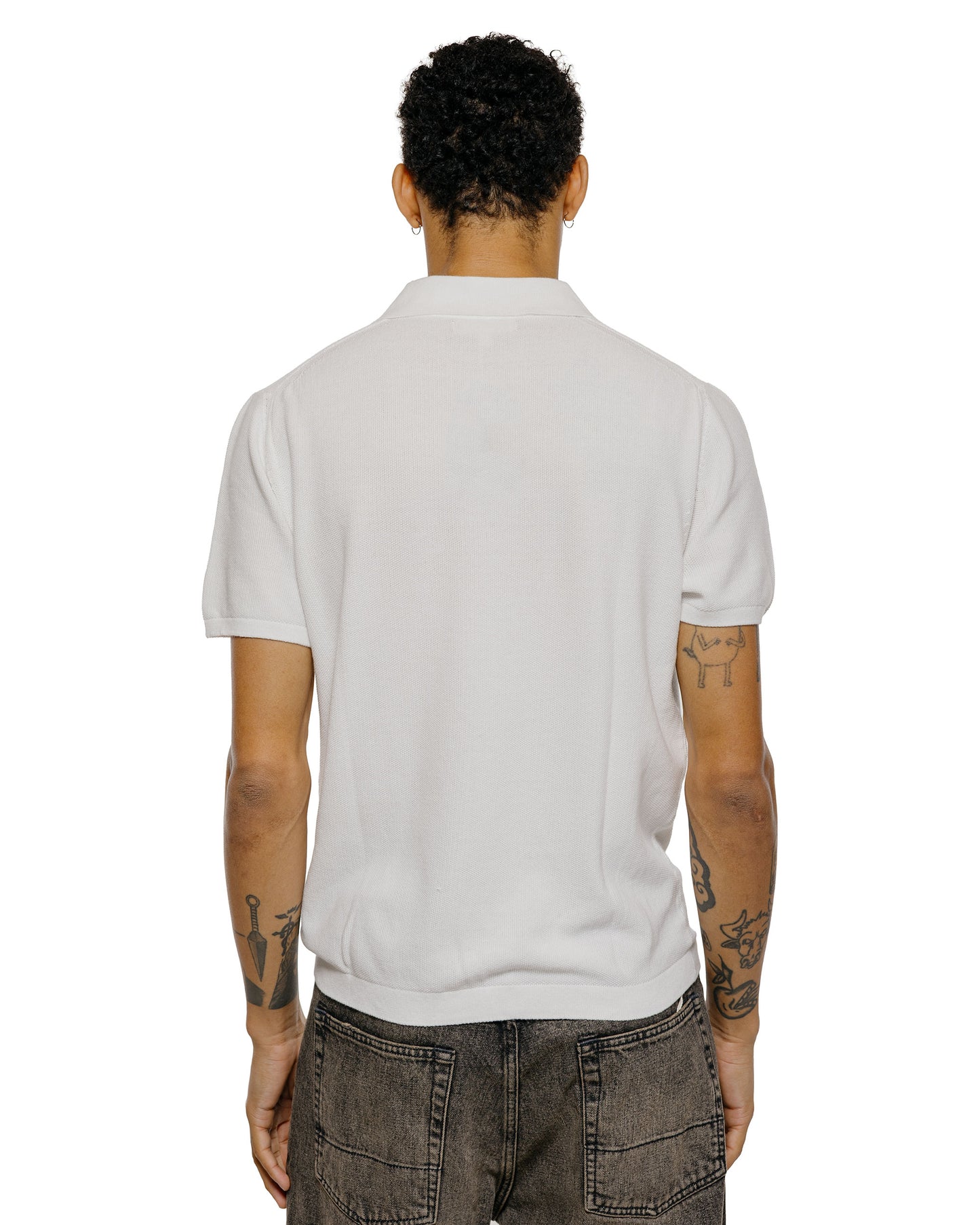 lost & found Merz B. Schwanen Merz B. Schwanen KPLP02 Knitted Polo White