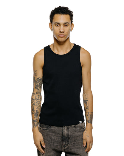 lost & found Merz B. Schwanen Merz B. Schwanen RIBTANK01 Iconic Ribbed Cotton Tank Top Deep Black