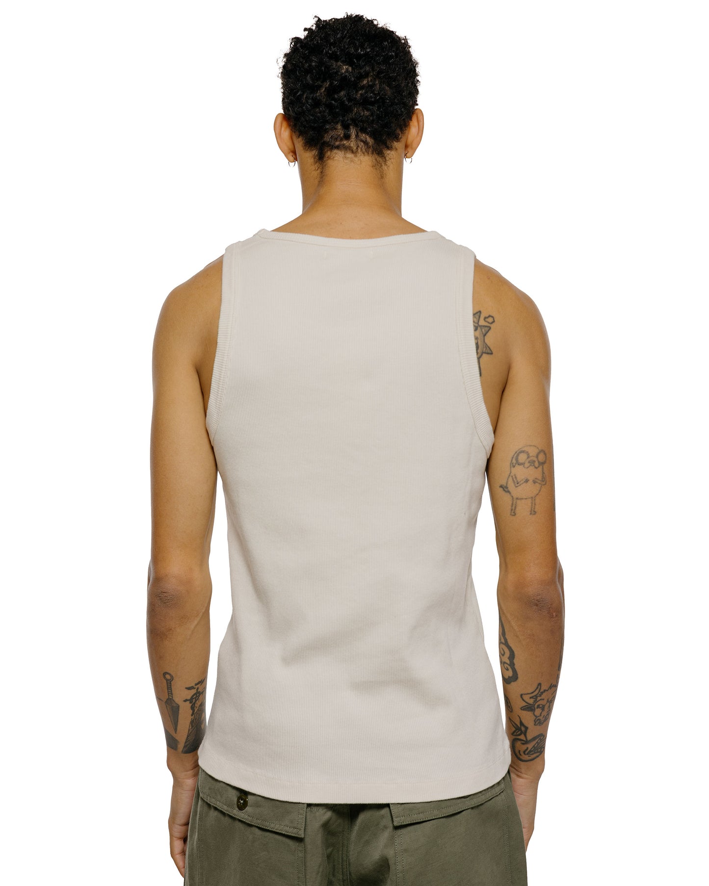 lost & found Merz B. Schwanen Merz B. Schwanen RIBTANK01 Iconic Ribbed Cotton Tank Top Nature