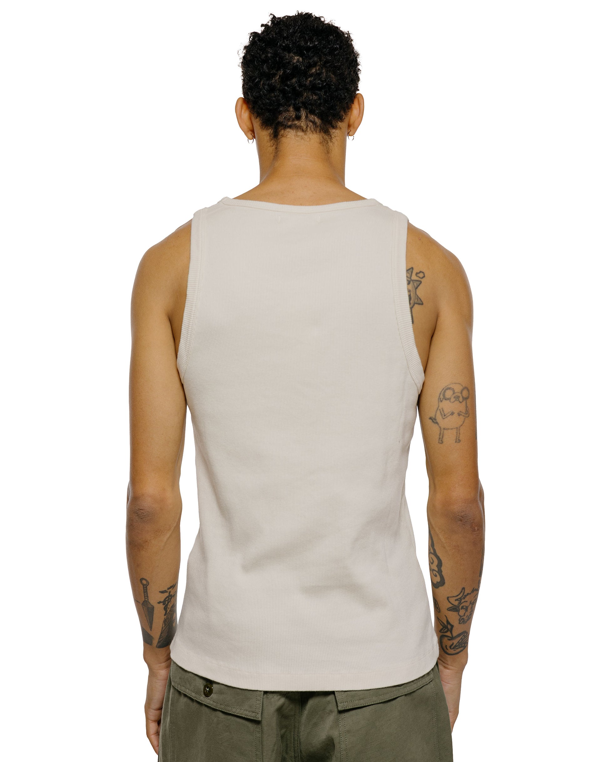 lost & found Merz B. Schwanen Merz B. Schwanen RIBTANK01 Iconic Ribbed Cotton Tank Top Nature